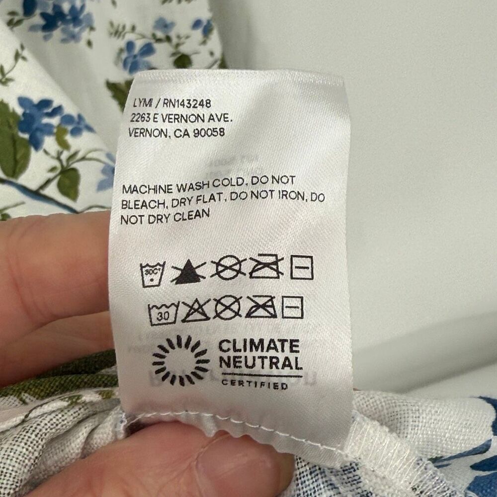 Reformation Tagliatelle Floral Linen Midi Dress Riviera Print Sleeveless 8 White - Picture 10 of 14
